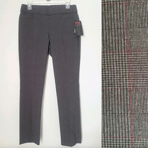 Briggs Plaid Dress Pants Gray Burgundy